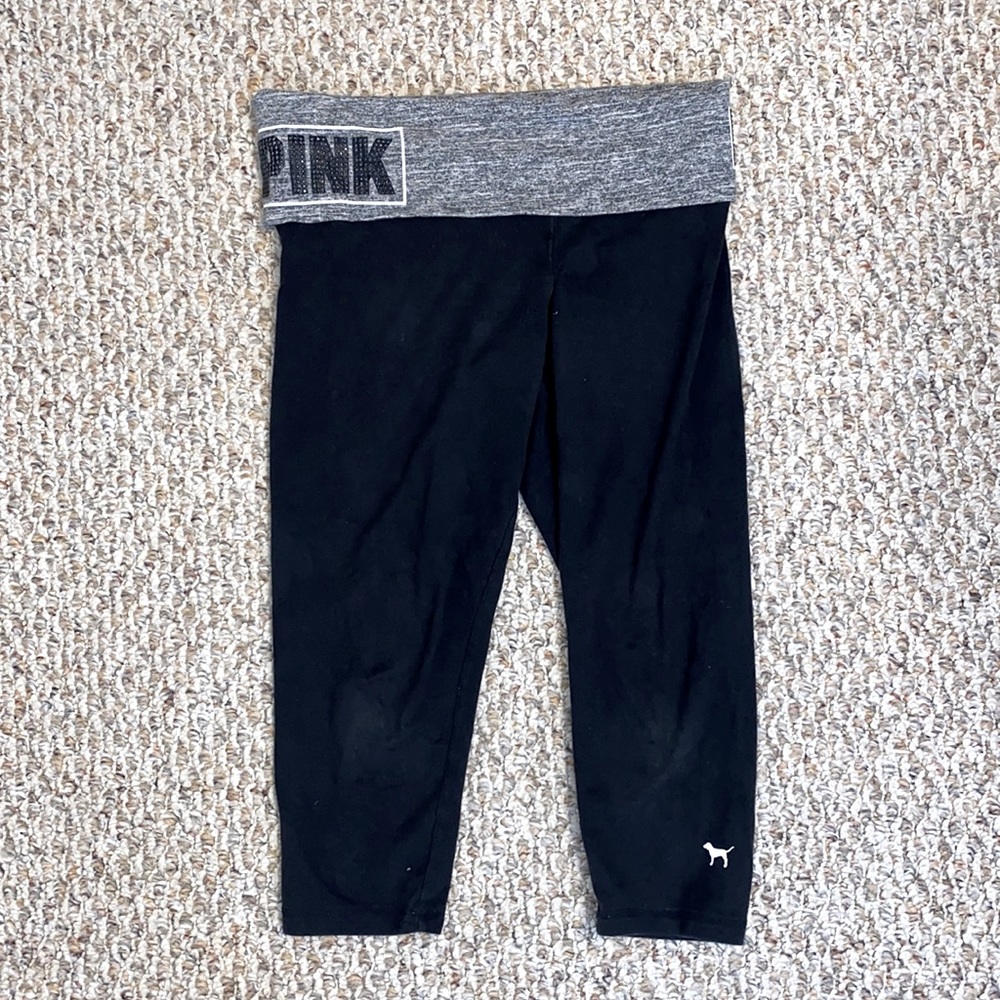 Pink Cropped Yoga Leggings